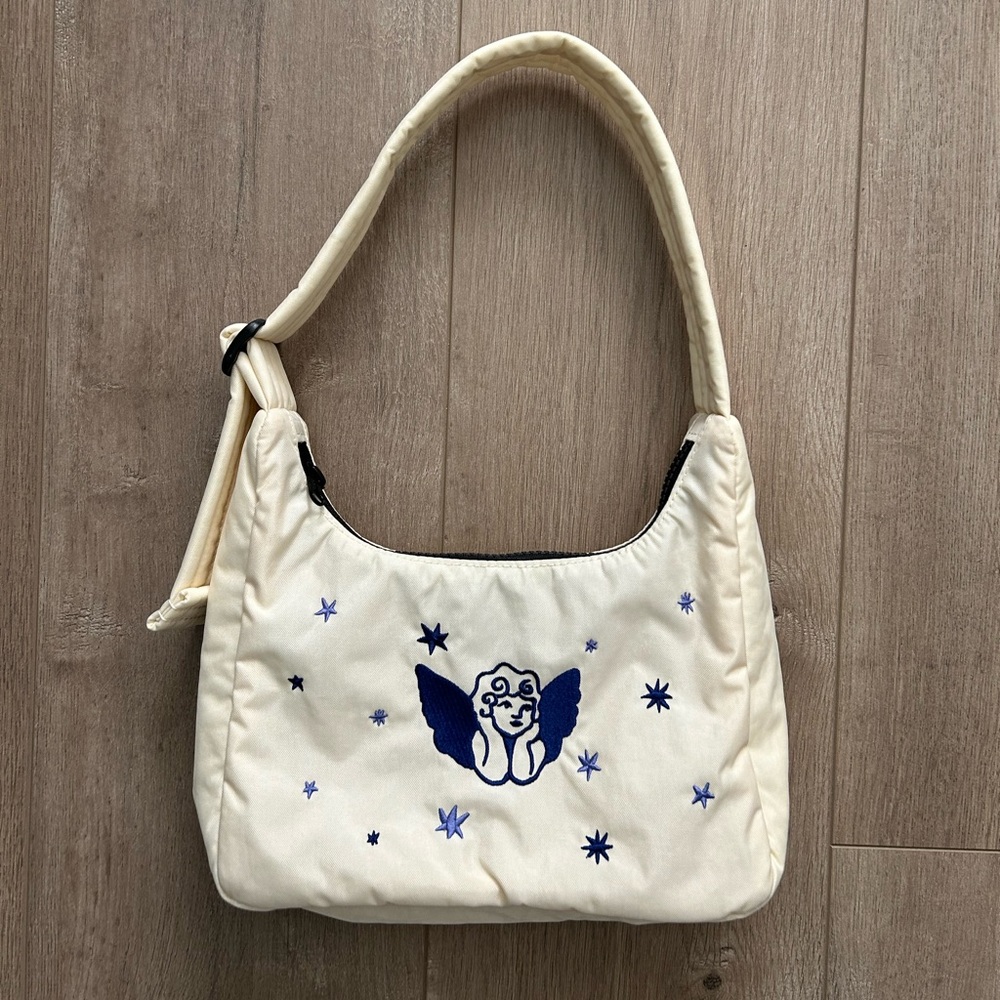 NWT Baggu Mini Nylon Shoulder Bag - Embroidered Cherub